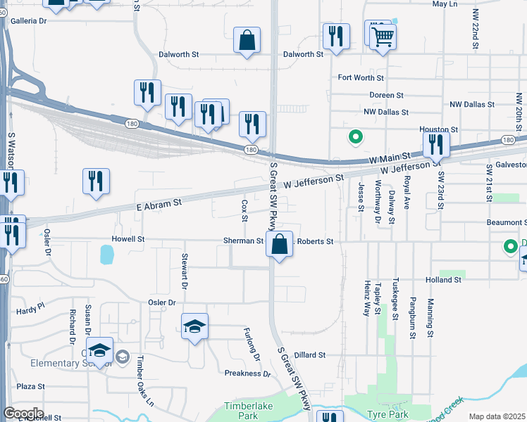 map of restaurants, bars, coffee shops, grocery stores, and more near 2715 Hines Street in Arlington