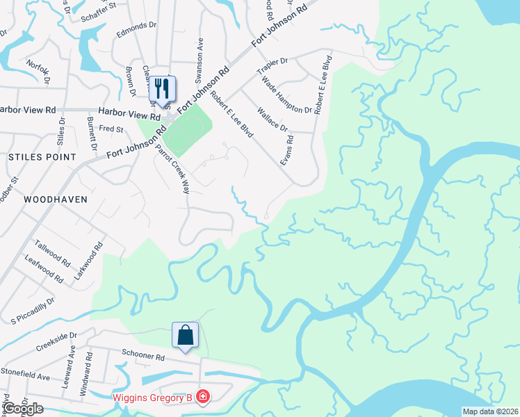map of restaurants, bars, coffee shops, grocery stores, and more near 927 Preston Road in Charleston