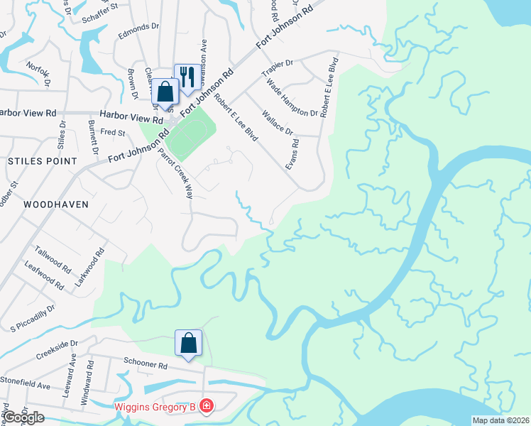 map of restaurants, bars, coffee shops, grocery stores, and more near 927 Preston Road in Charleston