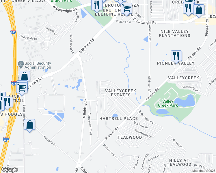 map of restaurants, bars, coffee shops, grocery stores, and more near 2021 Valley Falls Avenue in Mesquite