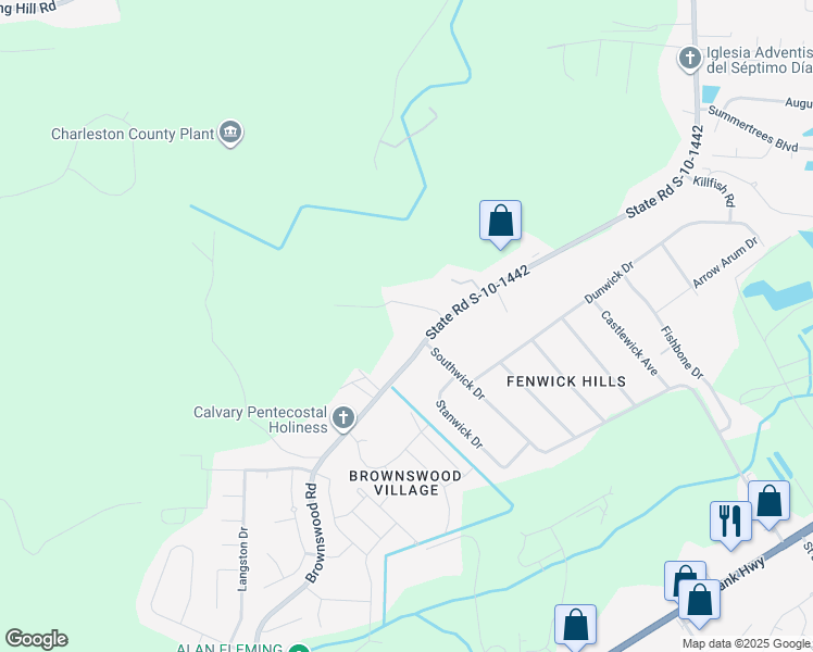 map of restaurants, bars, coffee shops, grocery stores, and more near 1412 State Road S-10-1442 in Johns Island