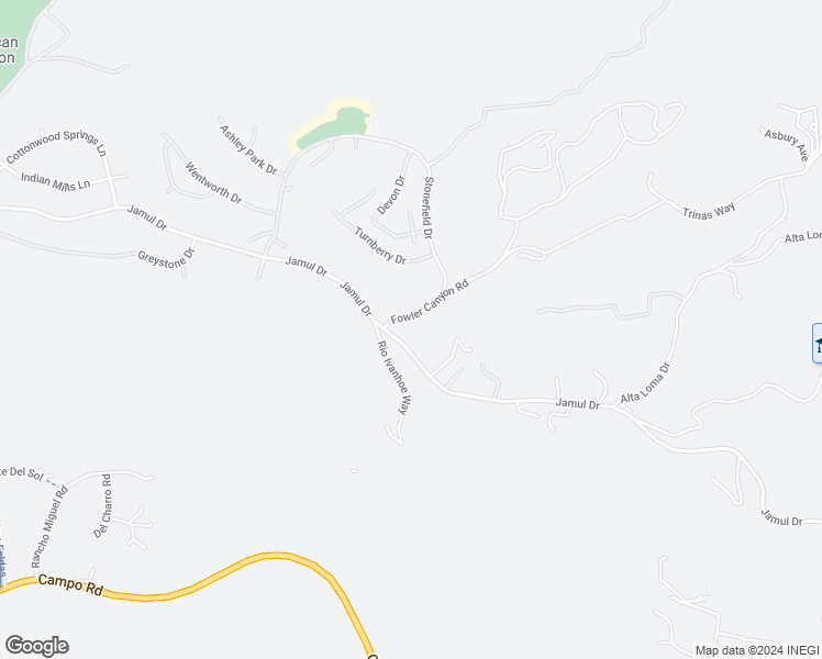 map of restaurants, bars, coffee shops, grocery stores, and more near 13446 Jamul Drive in Jamul