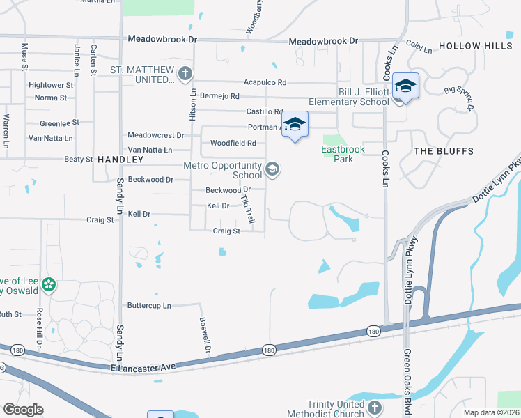 map of restaurants, bars, coffee shops, grocery stores, and more near 7943 Chartwell Lane in Fort Worth