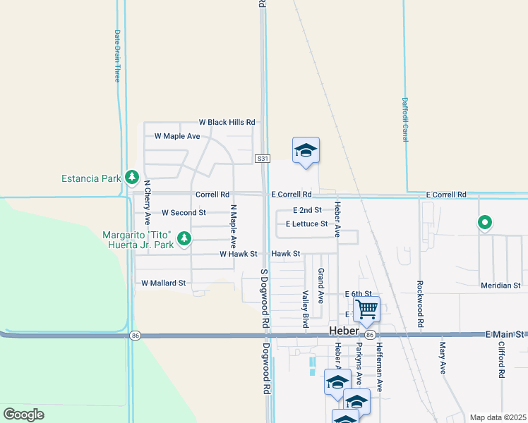 map of restaurants, bars, coffee shops, grocery stores, and more near in Imperial County