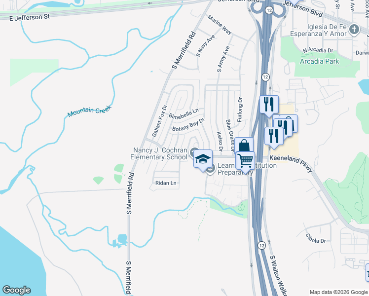 map of restaurants, bars, coffee shops, grocery stores, and more near 857 Keeneland Court in Dallas