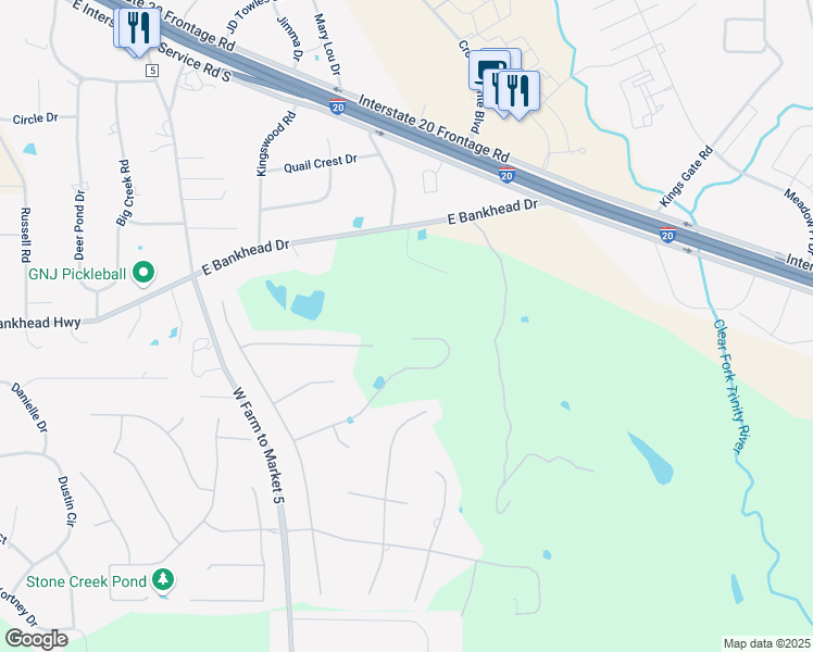 map of restaurants, bars, coffee shops, grocery stores, and more near 1588 Hunterglenn Drive in Aledo