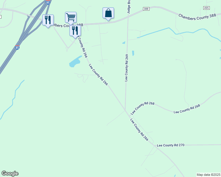 map of restaurants, bars, coffee shops, grocery stores, and more near 1191 Lee Road 266 in Valley