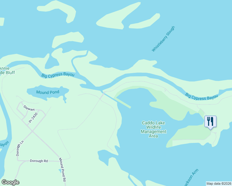 map of restaurants, bars, coffee shops, grocery stores, and more near 4138 Cypress Village Road in Karnack