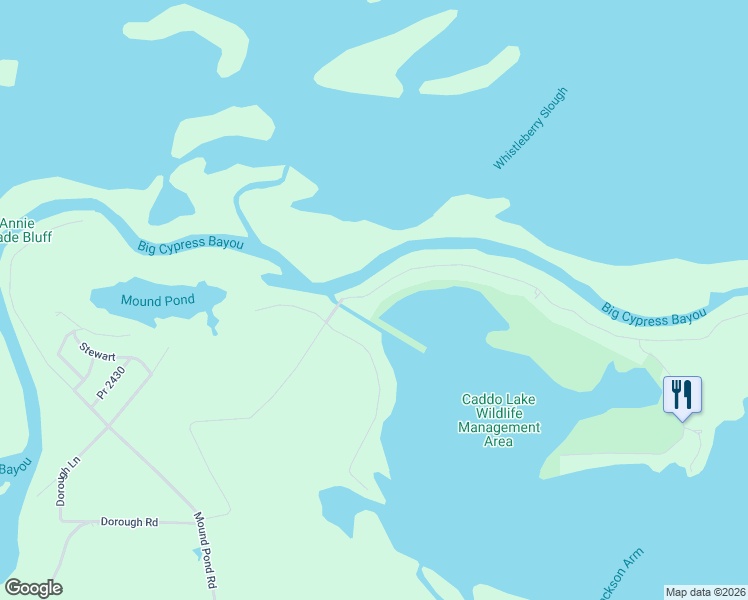 map of restaurants, bars, coffee shops, grocery stores, and more near 4138 Cypress Village Road in Karnack