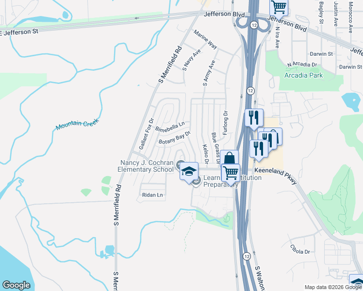 map of restaurants, bars, coffee shops, grocery stores, and more near 857 Keeneland Court in Dallas
