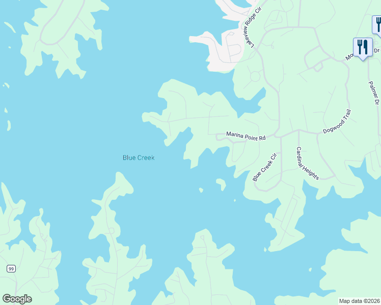 map of restaurants, bars, coffee shops, grocery stores, and more near 61 Lake Vista Lane in Dadeville