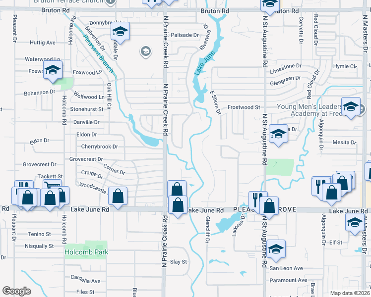 map of restaurants, bars, coffee shops, grocery stores, and more near 1608 Riverway Bend Circle in Dallas