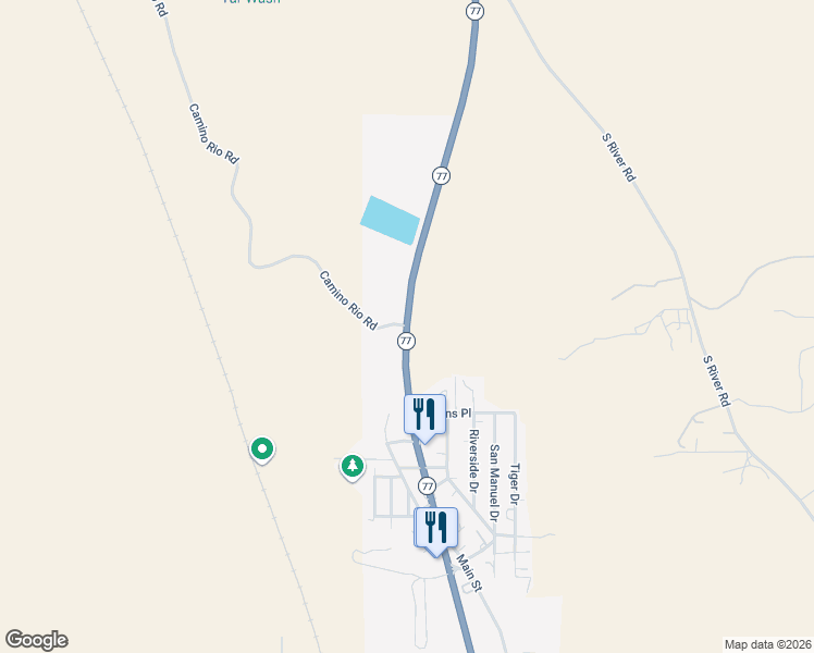 map of restaurants, bars, coffee shops, grocery stores, and more near 14786 Arizona 77 in Mammoth