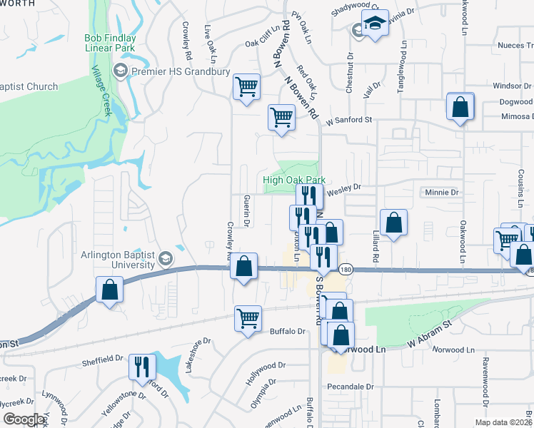 map of restaurants, bars, coffee shops, grocery stores, and more near 508 Claire Court in Arlington
