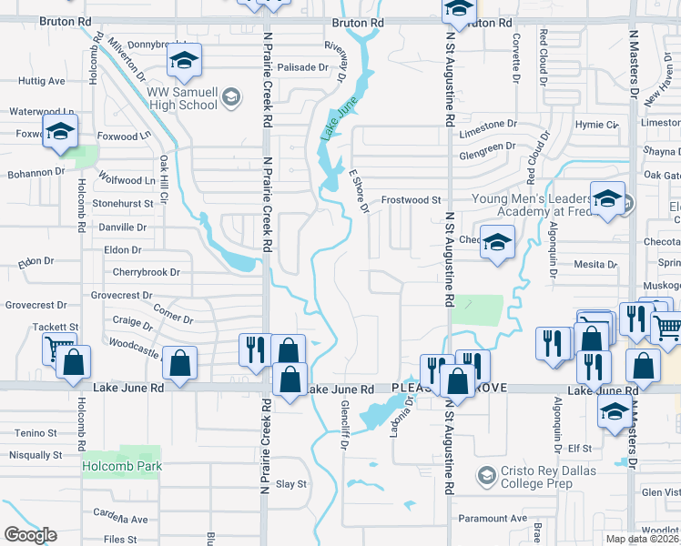 map of restaurants, bars, coffee shops, grocery stores, and more near 9325 Musgrave Drive in Dallas
