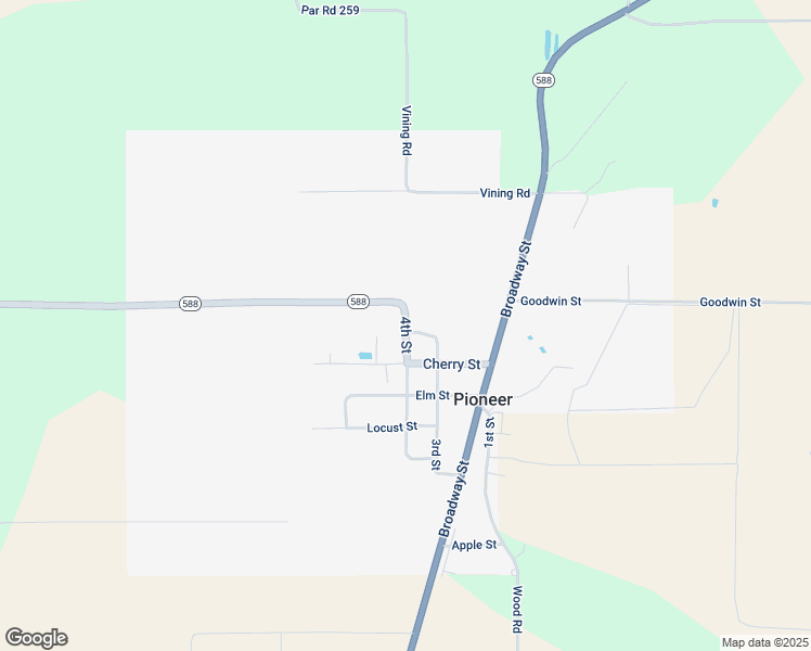 map of restaurants, bars, coffee shops, grocery stores, and more near 100-136 4th Street in Pioneer