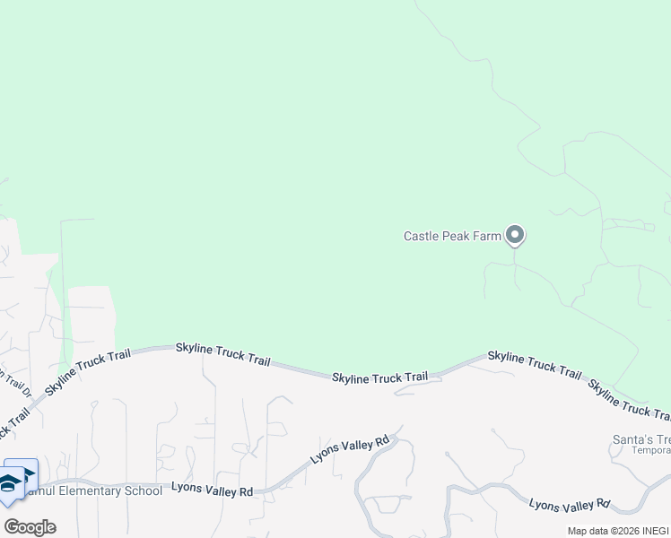 map of restaurants, bars, coffee shops, grocery stores, and more near 15114 Skyline Truck Trail in Jamul
