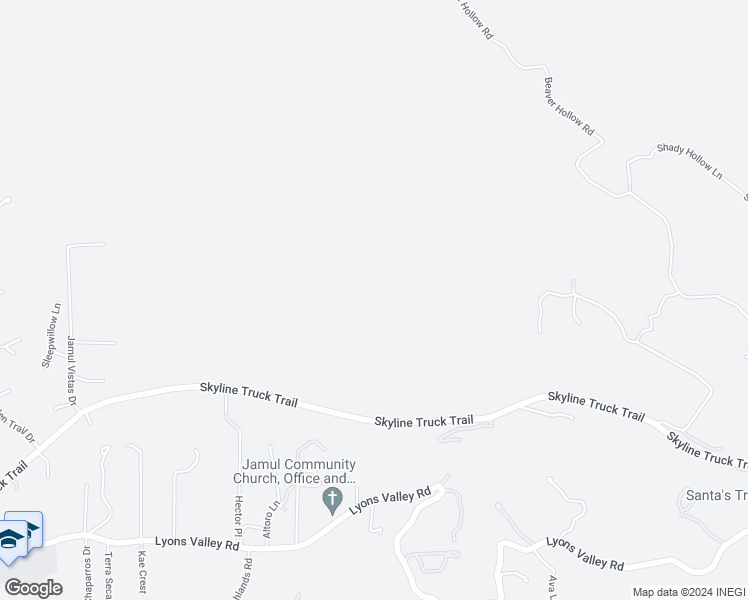 map of restaurants, bars, coffee shops, grocery stores, and more near 15114 Skyline Truck Trail in Jamul