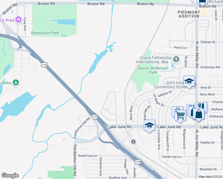 map of restaurants, bars, coffee shops, grocery stores, and more near 6305 Honey Locust Drive in Dallas