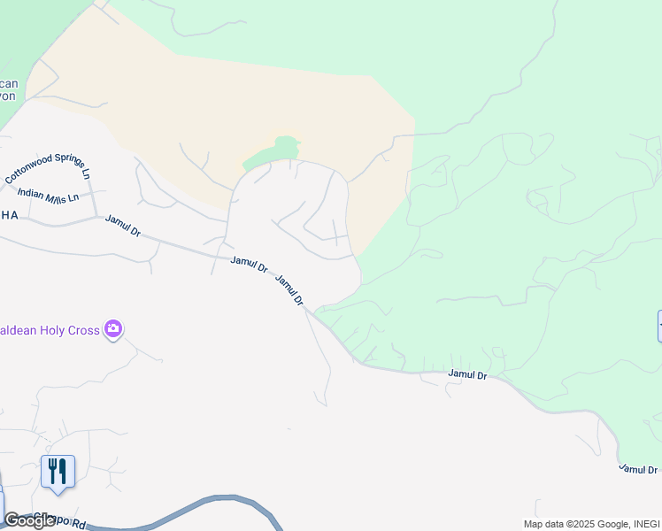 map of restaurants, bars, coffee shops, grocery stores, and more near 3668 Turnberry Drive in Jamul