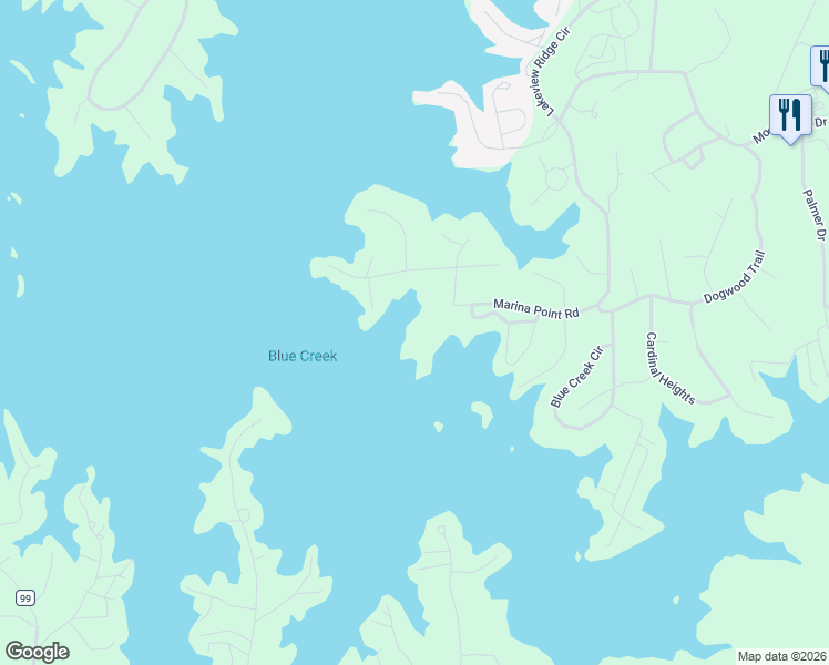map of restaurants, bars, coffee shops, grocery stores, and more near 61 Lake Vista Lane in Dadeville