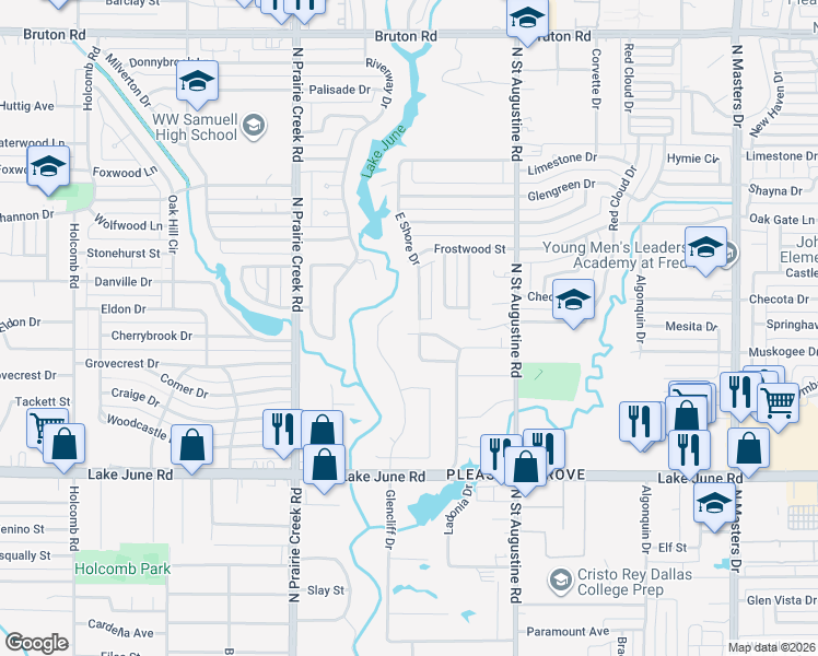 map of restaurants, bars, coffee shops, grocery stores, and more near 9325 Musgrave Drive in Dallas
