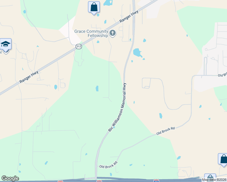 map of restaurants, bars, coffee shops, grocery stores, and more near 173 W Ranch Ln in Weatherford