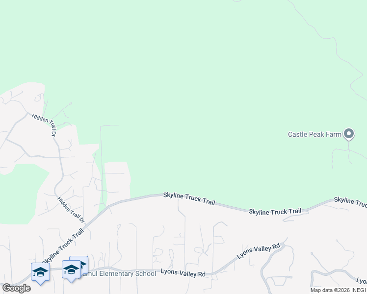 map of restaurants, bars, coffee shops, grocery stores, and more near Skyline Truck Trail in Jamul