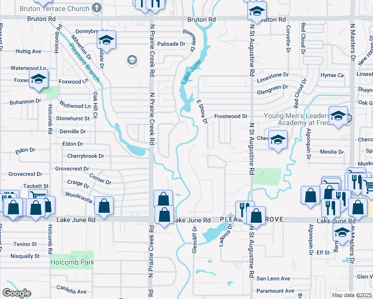 map of restaurants, bars, coffee shops, grocery stores, and more near 1455 Glencliff Drive in Dallas