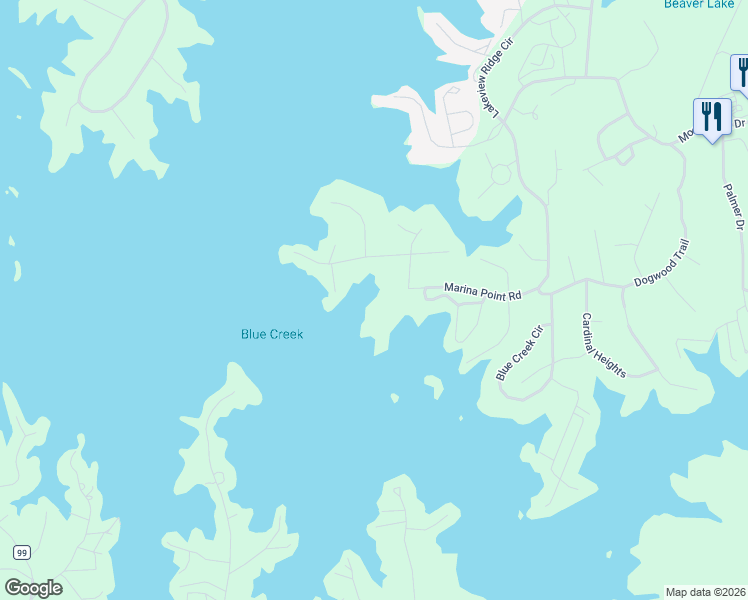map of restaurants, bars, coffee shops, grocery stores, and more near 61 Lake Vista Lane in Dadeville