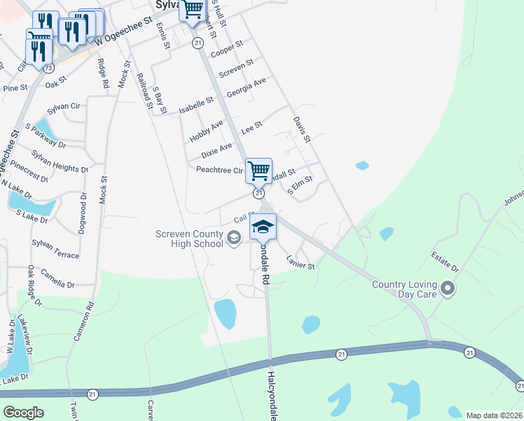 map of restaurants, bars, coffee shops, grocery stores, and more near 1009 South Main Street in Sylvania