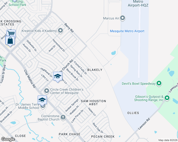 map of restaurants, bars, coffee shops, grocery stores, and more near 2701 Hyacinth Drive in Mesquite