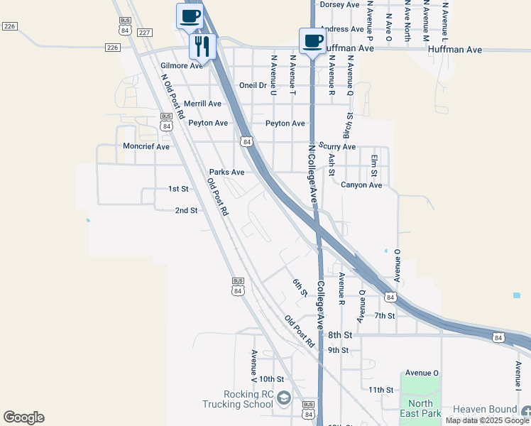 map of restaurants, bars, coffee shops, grocery stores, and more near 2100 North King's Highway in Snyder