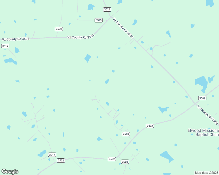 map of restaurants, bars, coffee shops, grocery stores, and more near County Road 3518 in Wills Point
