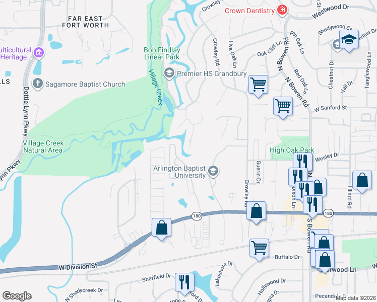 map of restaurants, bars, coffee shops, grocery stores, and more near 600 Loch Chalet Court in Arlington