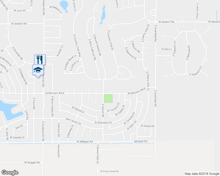 map of restaurants, bars, coffee shops, grocery stores, and more near 8710 West Monaco Boulevard in Arizona City