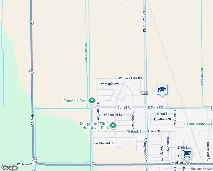 map of restaurants, bars, coffee shops, grocery stores, and more near 59 West Maple Avenue in Heber