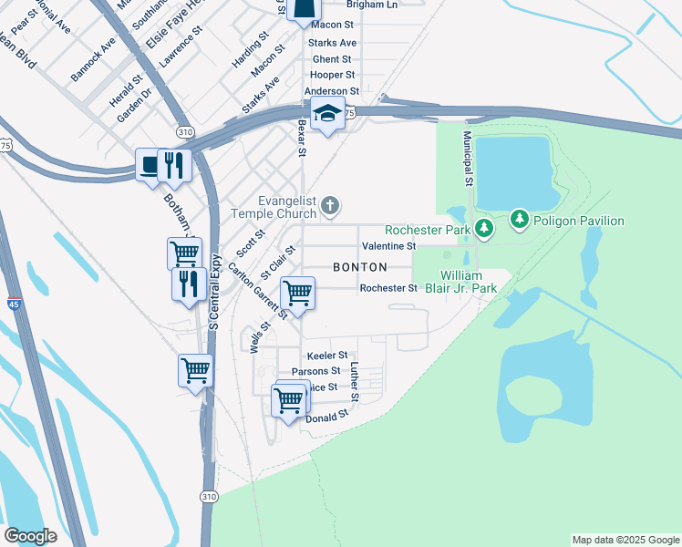 map of restaurants, bars, coffee shops, grocery stores, and more near 2719 Rochester Street in Dallas