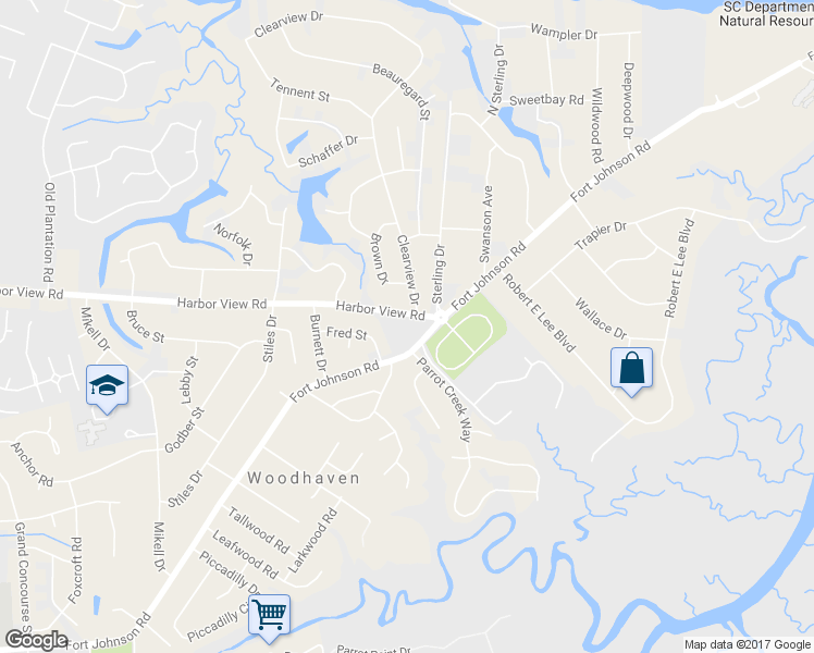 map of restaurants, bars, coffee shops, grocery stores, and more near 625 Harbor View Road in Charleston