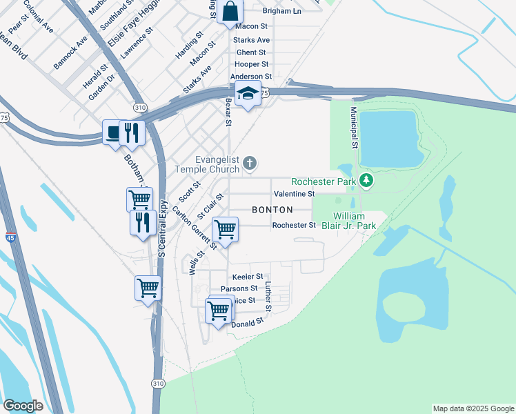 map of restaurants, bars, coffee shops, grocery stores, and more near 2711 Silkwood Street in Dallas