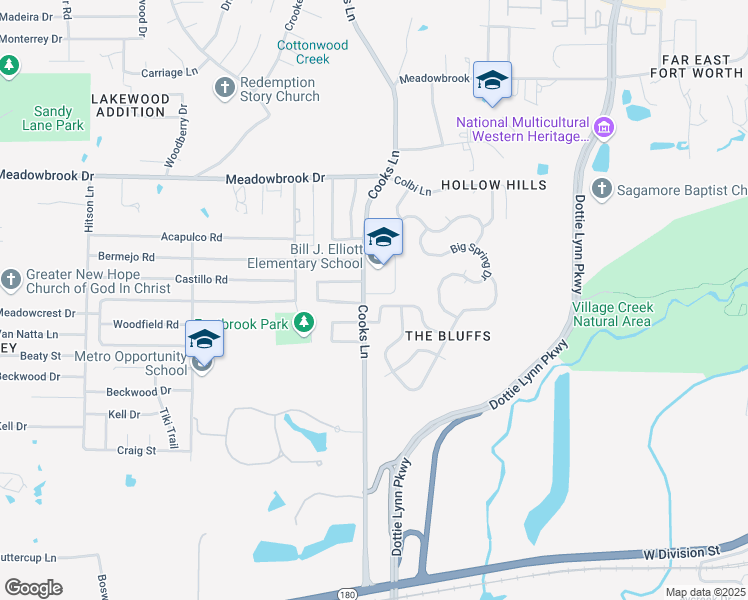 map of restaurants, bars, coffee shops, grocery stores, and more near 8021 Plateau Drive in Fort Worth