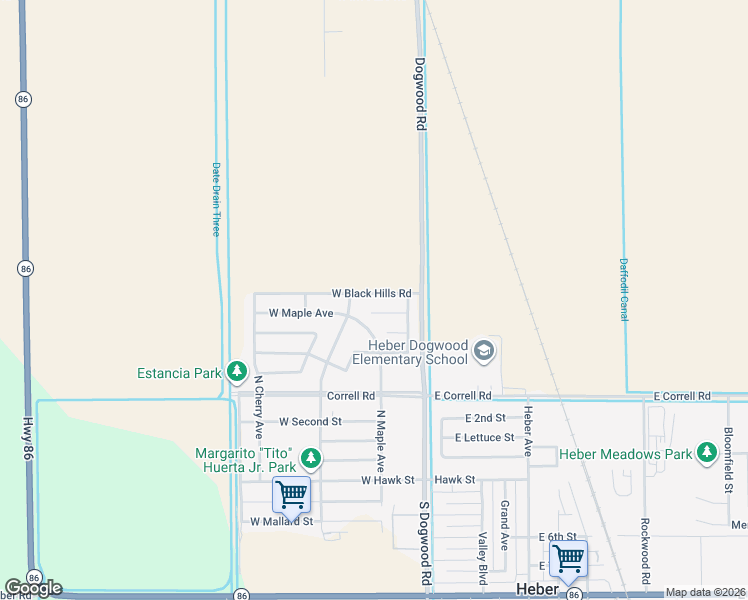 map of restaurants, bars, coffee shops, grocery stores, and more near 19 Black Hills Rd in Heber
