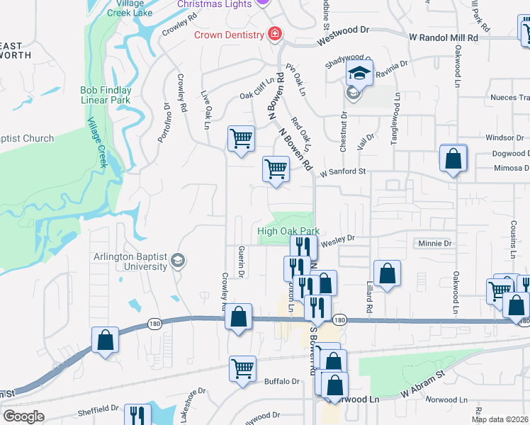 map of restaurants, bars, coffee shops, grocery stores, and more near 622 Brent Drive in Arlington