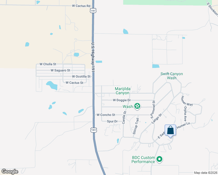 map of restaurants, bars, coffee shops, grocery stores, and more near 626 West Frying Pan Drive in Safford