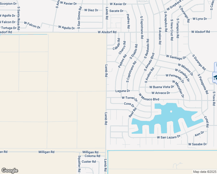 map of restaurants, bars, coffee shops, grocery stores, and more near 15157 Lamb Road in Arizona City