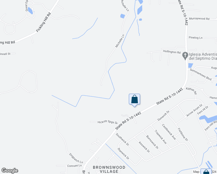 map of restaurants, bars, coffee shops, grocery stores, and more near 1227 Michelle Lane in Johns Island