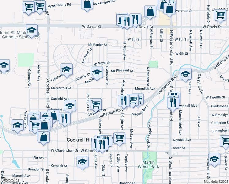 map of restaurants, bars, coffee shops, grocery stores, and more near 400 Andrews Avenue in Dallas