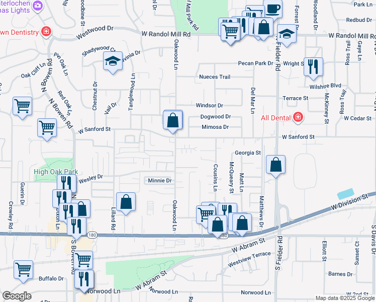 map of restaurants, bars, coffee shops, grocery stores, and more near 1914 Nolen Court in Arlington