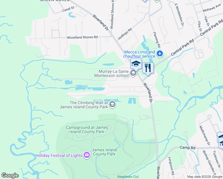 map of restaurants, bars, coffee shops, grocery stores, and more near 2129 Bradham Road in Charleston