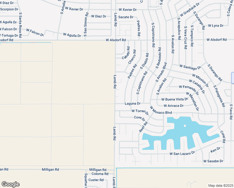 map of restaurants, bars, coffee shops, grocery stores, and more near 15157 Lamb Road in Arizona City